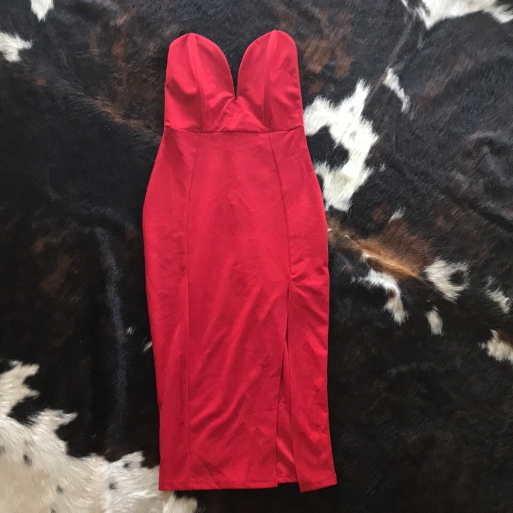 NWT red sweetheart midi dress